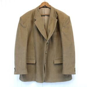 VINTAGE‎ Oleg Cassini Mens 48R Corduroy Blazer Jacket Three Button Wide Wale